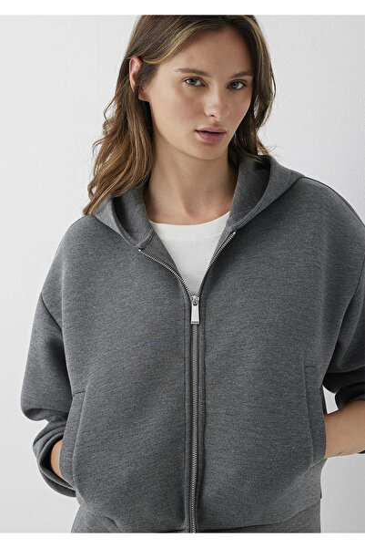 Mavi Hooded Zippered Gray Sweatshirt Loose Fit / Relaxed Fit 1S10551-87829