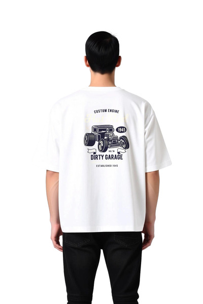 PayBuy Men's Oversize T-Shirt 100% Cotton Vintage Hot Rod Printed Garage Cult...