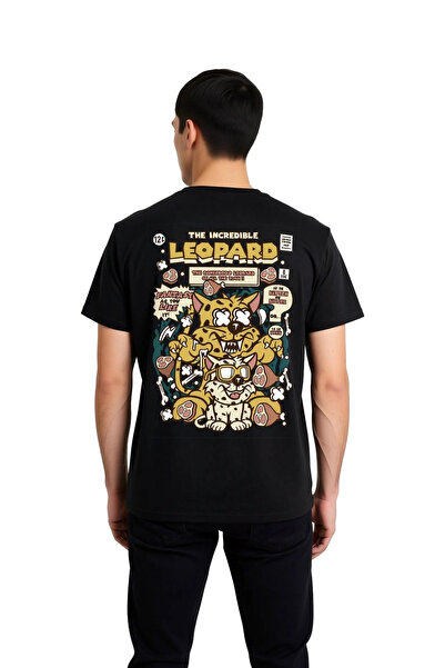 PayBuy Men's Comic Book Printed Leopard Character Graphic T-Shirt Short Sleev...