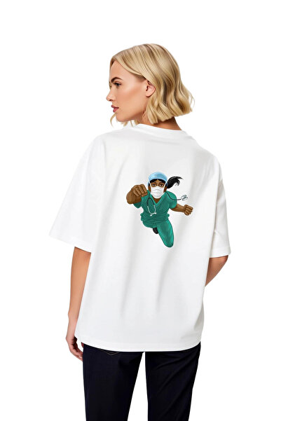 PayBuy Tricou cu imprimeu pentru femei, supradimensionat, 100% bumbac, design...