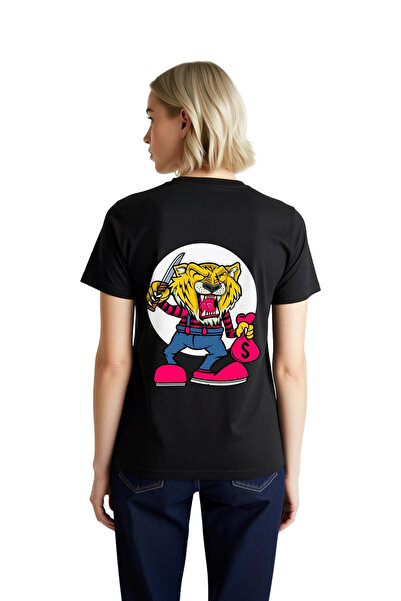 PayBuy Tricou cu imprimeu grafic cu tigru din desene animate pentru femei, cu...