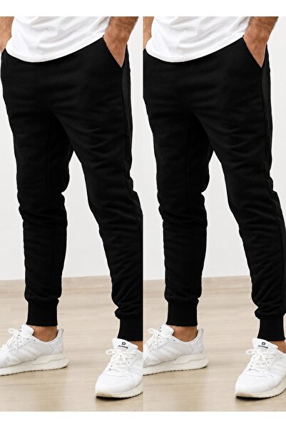 TORUK MAKTO Set of 2 Unisex Ribbed Leg Sweatpants Jogger Comfortable Fit Dail...