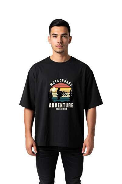 PayBuy Motocross Adventure Mountain Bikers Printed Men's Oversize T-Shirt