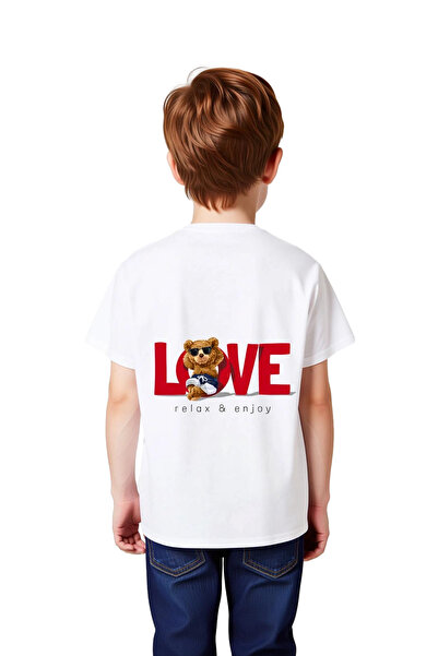 PayBuy Children's Relaxed Fit Teddy Bear Printed Short Sleeve T-Shirt Love Th...