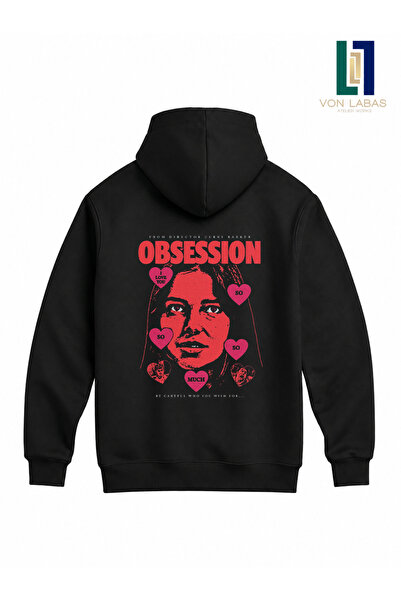 Grafftee Clothing Hanorac din bumbac cu glugă, imprimat cu Obsession, de înal...