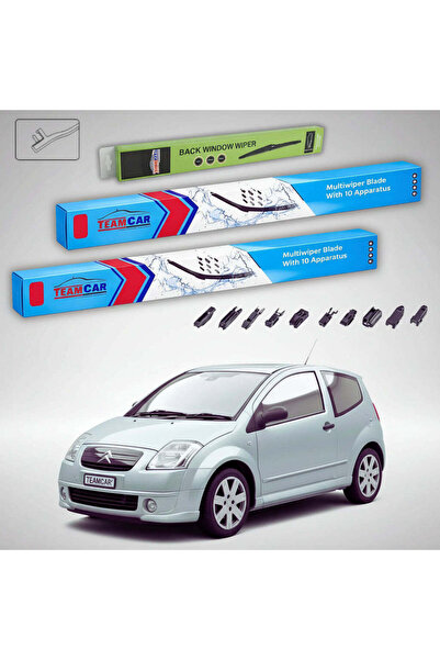 TEAMCAR Windshield wipers Citroën C2 Gen I JM Hatchback 2003-2009 | Front and...