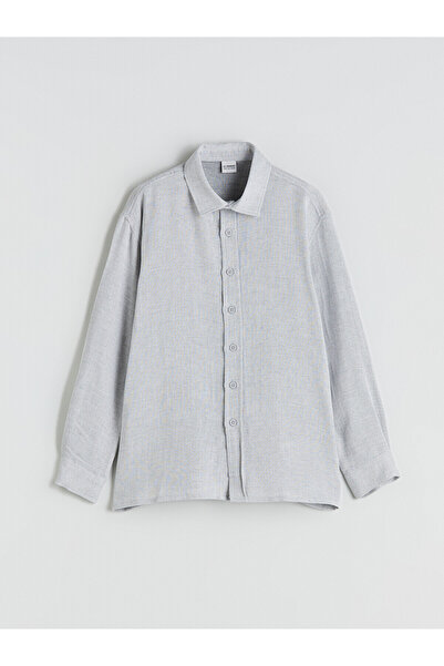LC Waikiki Gray Long Sleeve Boy's Shirt