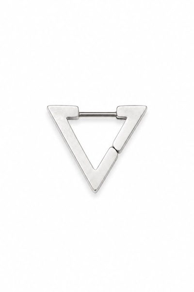 Blisse Piercing Unisex Silver Color Surgical Steel Triangle Hoop Earring 1 Piece