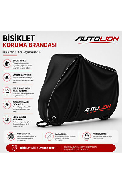AUTOLION Bicycle Protection Tarpaulin Black Color with Gray Stitching