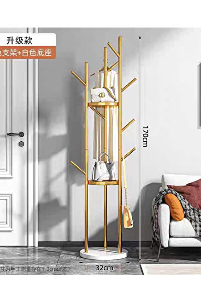 Generic Modern Golden Color 170cm Height Clothing Display Hanger with White M...