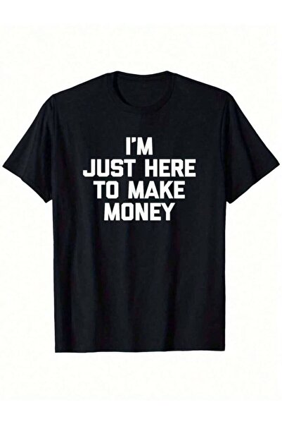 LİNA06 تي شيرت I'Just Here To Make Money - تي شيرت رجالي برسومات مضحكة للمكتب...