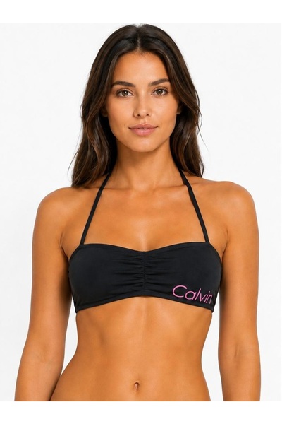 Calvin Klein TIE BACK BANDEAU Kadın bikini üstü siyah