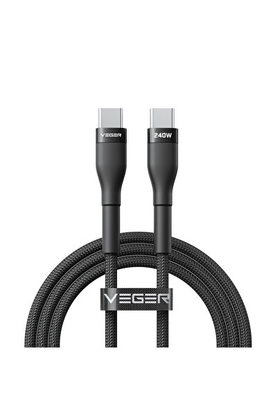 Veger CC03 - Καλώδιο USB-C σε USB-C 240W, 1,5μ, Πλεγμένο Premium, Καλώδιο Υπε...