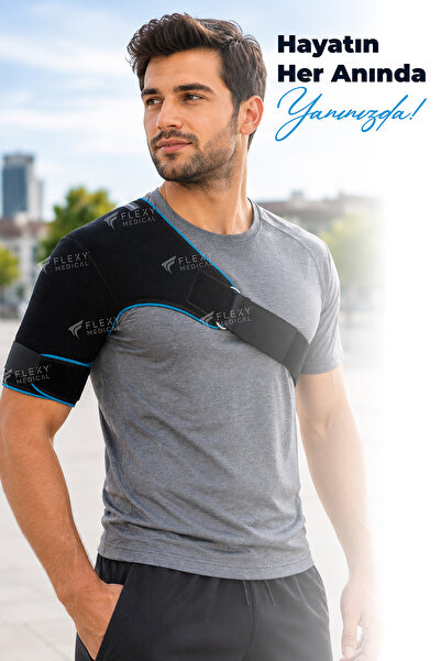 Flexy Medical Omuz Destekleyici Omuz Askısı Sağ Sol Uyumlu Ayarlanabilir Ortopedik Omuz Bandajı Omuz Stabilizatörü Rotator Cuff Destekleyici Omuz Sabitleyici Spor ve Günlük Kullanım Unisex