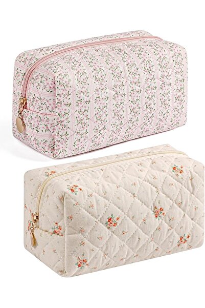 HHQQWZ Makeup Bag Travel Cosmetic Bag for Women Girls, Zipper Make Up Pouch, ...