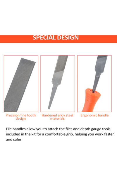 STARSTAR 6-piece chainsaw sharpening set with handle/file.