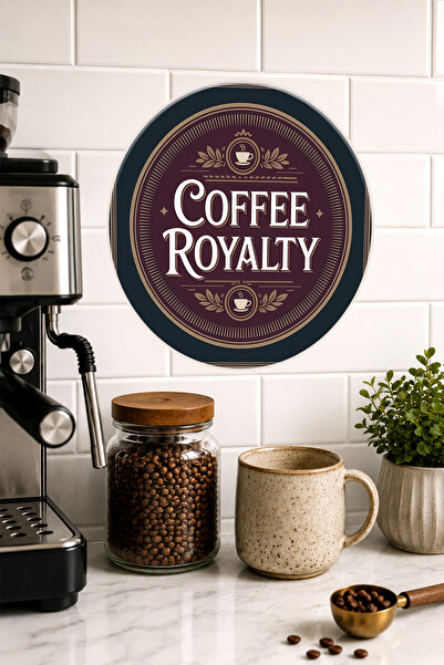 Mayeka Coffee Royalty Claret Red Classic Στρογγυλό Τραπέζι MDF με Πλαίσιο Καφέ