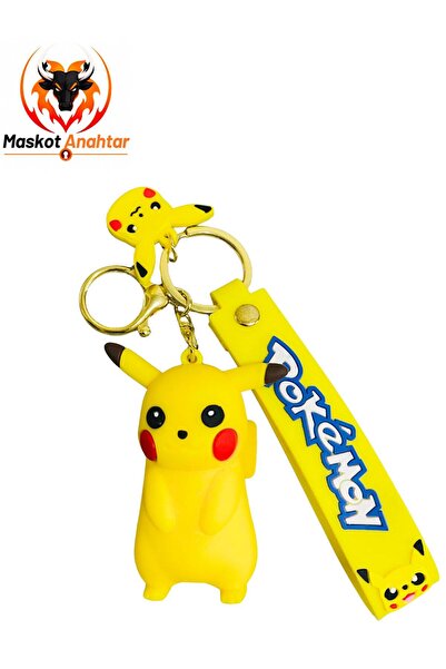 MaskotAnahtar Büyük Boy Lüx Silikon Anahtarlık PIKACHU