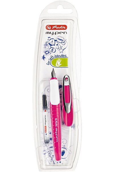 Herlitz Stilou My.Pen Herlitz, penita L pentru stangaci, roz /alb