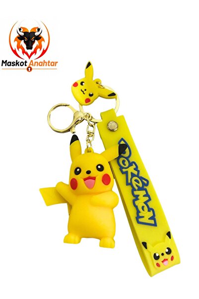 MaskotAnahtar Büyük Boy Lüx Silikon Anahtarlık PIKACHU