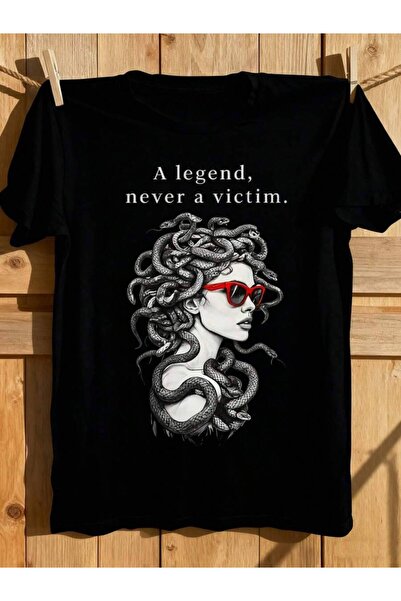 26LIK Legend Never Fails: Illustration Of Medusa Red-Framed Glasses T-Shirt, ...
