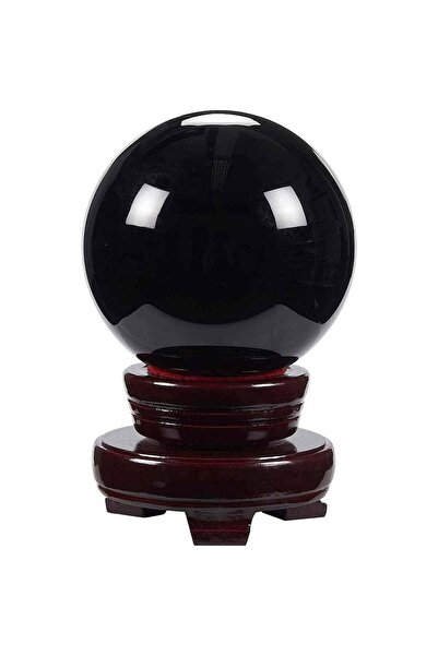 craftmystic Sfera pudra obsidian negru 80 mm , minge de cristal decorativa, c...