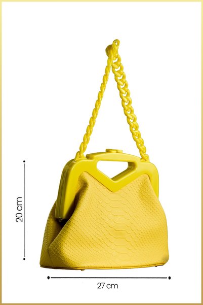 birizmoda Shin Women's Patterned Scholarship Hand and Shoulder Bag - Yellow