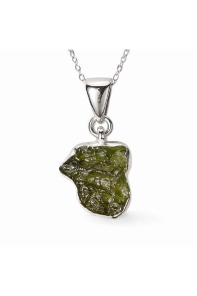 craftmystic Κολιέ ασήμι 925 με ακατέργαστο Moldavite – ενέργεια και αυθεντική...