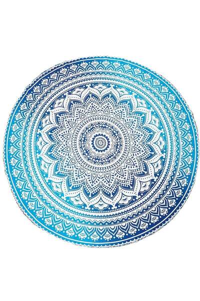 craftmystic Panza Rotunda 125 cm pentru Plaja cu Model Mandala, Realizata Manual
