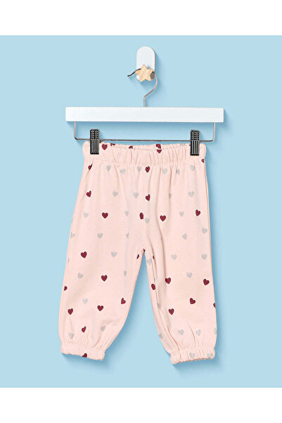 REDTAG Infant Girls Pink Heart All Over Print Jogger Pants