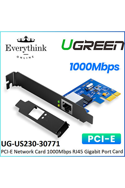 Ugreen Adaptor de rețea Gigabit PCI Express 30771, 10/100/1000 Mbps, RJ45