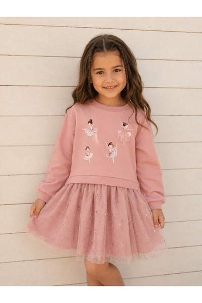 Eray Kids Girl's Embroidered Tulle Printed Casual & Special Occasion Dress