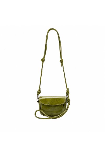 Generic Brand Green Luna Mini Women's Crossbody Bag with Knot Detail and Adju...