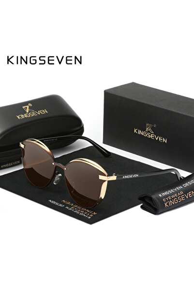 Choice1 Brown KINGSEVEN Trend Luxury Cat Eye Women's Glasses Polarized Sungla...