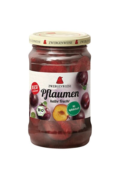 Zwergenwiese Compot de jumătăți de prune, fără gluten, bio, 360g