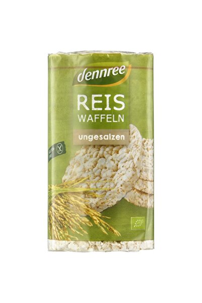 Dennree Prăjituri de orez din orez expandat, fără sare, fără gluten, bio, 100g