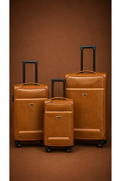 WAF Leather Luggage Set 20 24 28 Inch, Travel Trolley Suitcase Set with 360° ...
