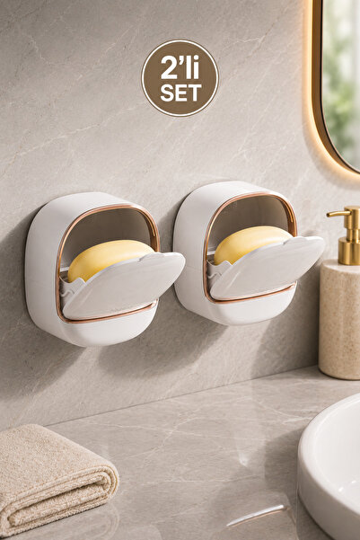 Ercazzo Set of 2 Solid Soap Dispensers with Lids |   Wall Mounted Double Laye...