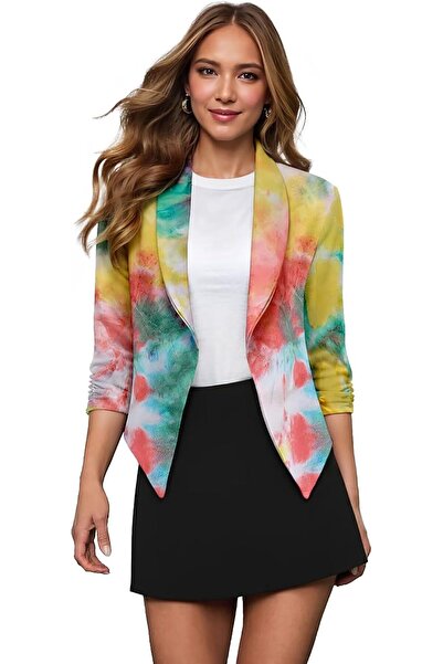 Hybrid & Company Women Double Notch Lapel Sharp Shoulder Pad Office Blazer | ...