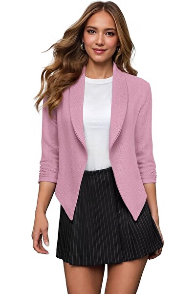 Hybrid & Company Women Double Notch Lapel Sharp Shoulder Pad Office Blazer | ...