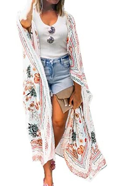 GENERAL MayBuy Women's Summer Long Flowy Kimono Cardigans Boho Chiffon Floral...