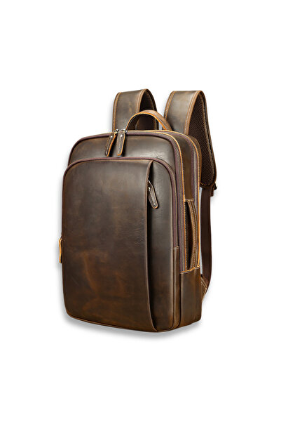 IMODIX Men's Backpack Made of Genuine Leather , For 15.6" Laptop, Business Ca...