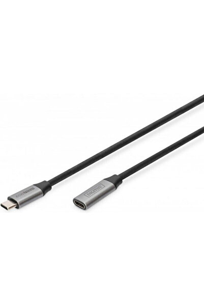 Digitus Καλώδιο βίντεο USB Type-C Αρσενικό - USB Type-C Θηλυκό 60W PD Μαύρο 1μ