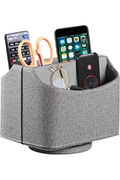 PUSU PU Leather 360°Rotatable Remote Control Holder,Nightstand TV Remote Hold...