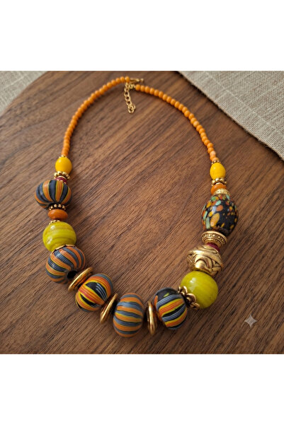 azra takı tasarım Handmade Authentic Bohemian Yellow, Orange and Colorful Sho...