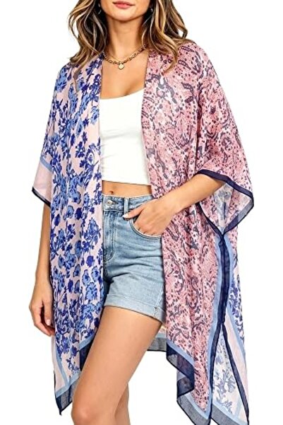 Moss Rose Women's Beach Cover up Swimsuit Kimono Cardigan with Bohemian Flora...