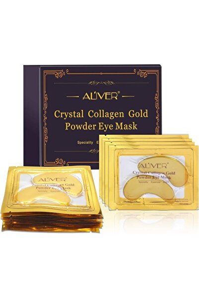aliverystore قناع عين كولاجين ذهبي 24 قيراط من أليفر، عبوة من 10 قطع، قناع عي...