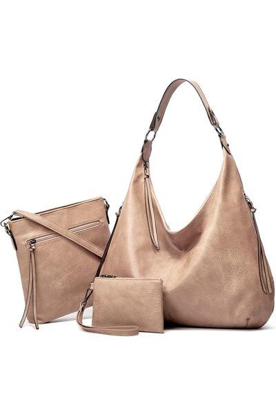 GENERAL Hobo Bags for Women Soft PU Leather Slouchy Bag Shoulder Purse with Z...