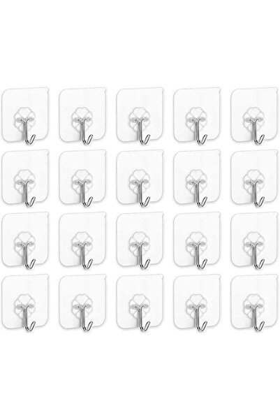 SKY TOUCH SKY-TOUCH Adhesive Hooks Heavy Duty Wall Hooks 20Pack 8kg (Max) Sel...
