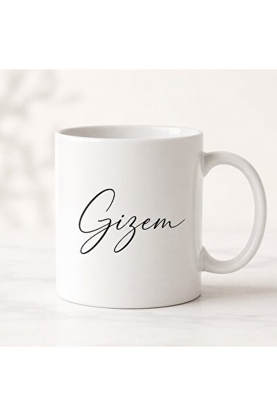 Motto Gift Kişiye Özel İsimli Kupa Bardak Minimalist Tarzda El Yazılı Beyaz K...